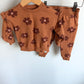 Rust Floral Sweater + Pants Set / 9-12m