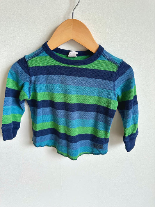 Striped Blue & Green Shirt / 12-18m