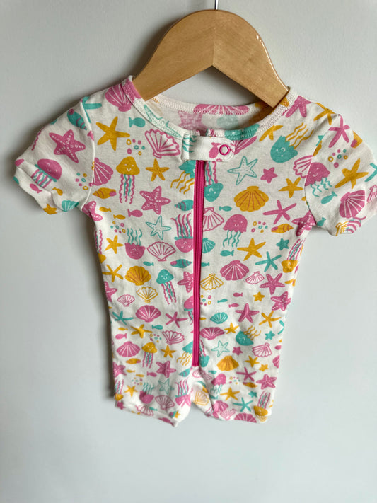 Ocean Creatures Zipper Romper / 12-18m