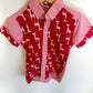 Red Giraffe Button Up T-shirt / 2T