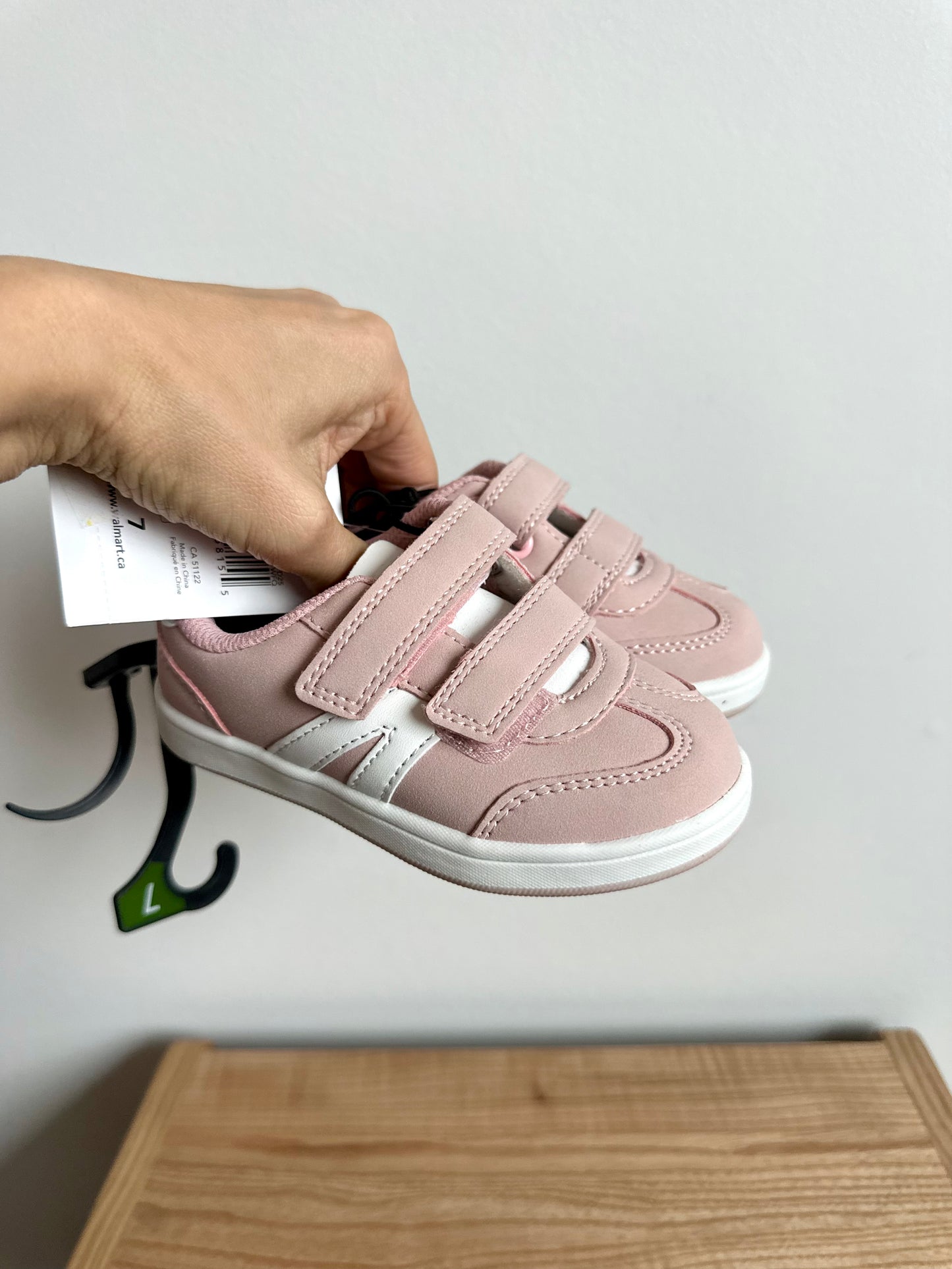 Pink Velcro Runners (With Tags) / Size 7 Toddler