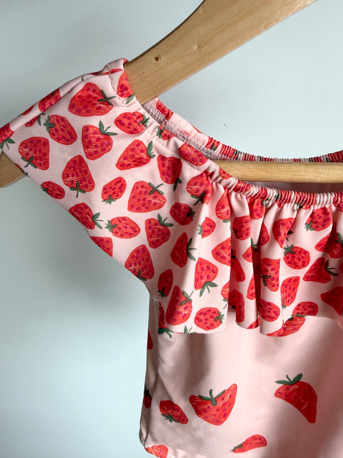 Strawberry Ruffle Swimsuit / 2T