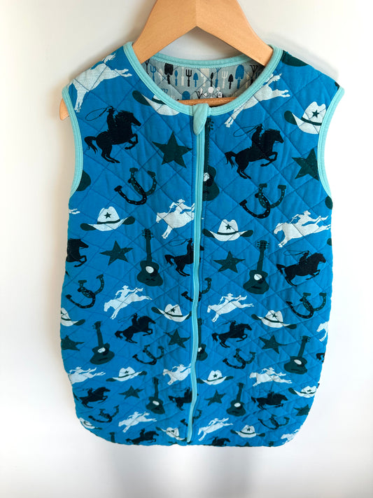 Kickee Pants Quilted Blue Rodeo Sleep Sac / 6-18m