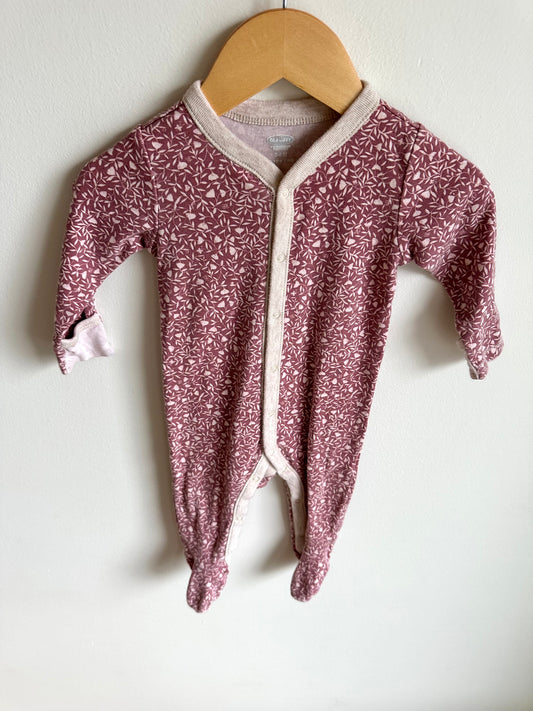 Plum Snap Floral Sleeper / 3-6m