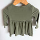 Green Long Sleeve Ribbed Dress / 12-18m