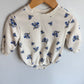 Blue Flowers Sweater Bubble Romper / 6-12m