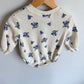 Blue Flowers Sweater Bubble Romper / 6-12m