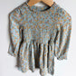 Blue Floral Smocking Dress / 3T