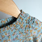 Blue Floral Smocking Dress / 3T