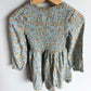 Blue Floral Smocking Dress / 3T