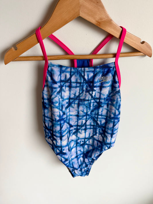 Speedo Blue with Pink Trim Swimsuit / 5 years