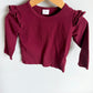 Burgundy Ruffle Sleeve Top / 2T