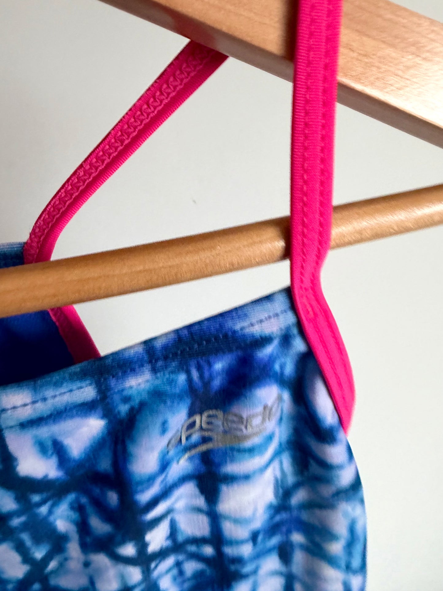 Speedo Blue with Pink Trim Swimsuit / 5 years