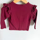Burgundy Ruffle Sleeve Top / 2T