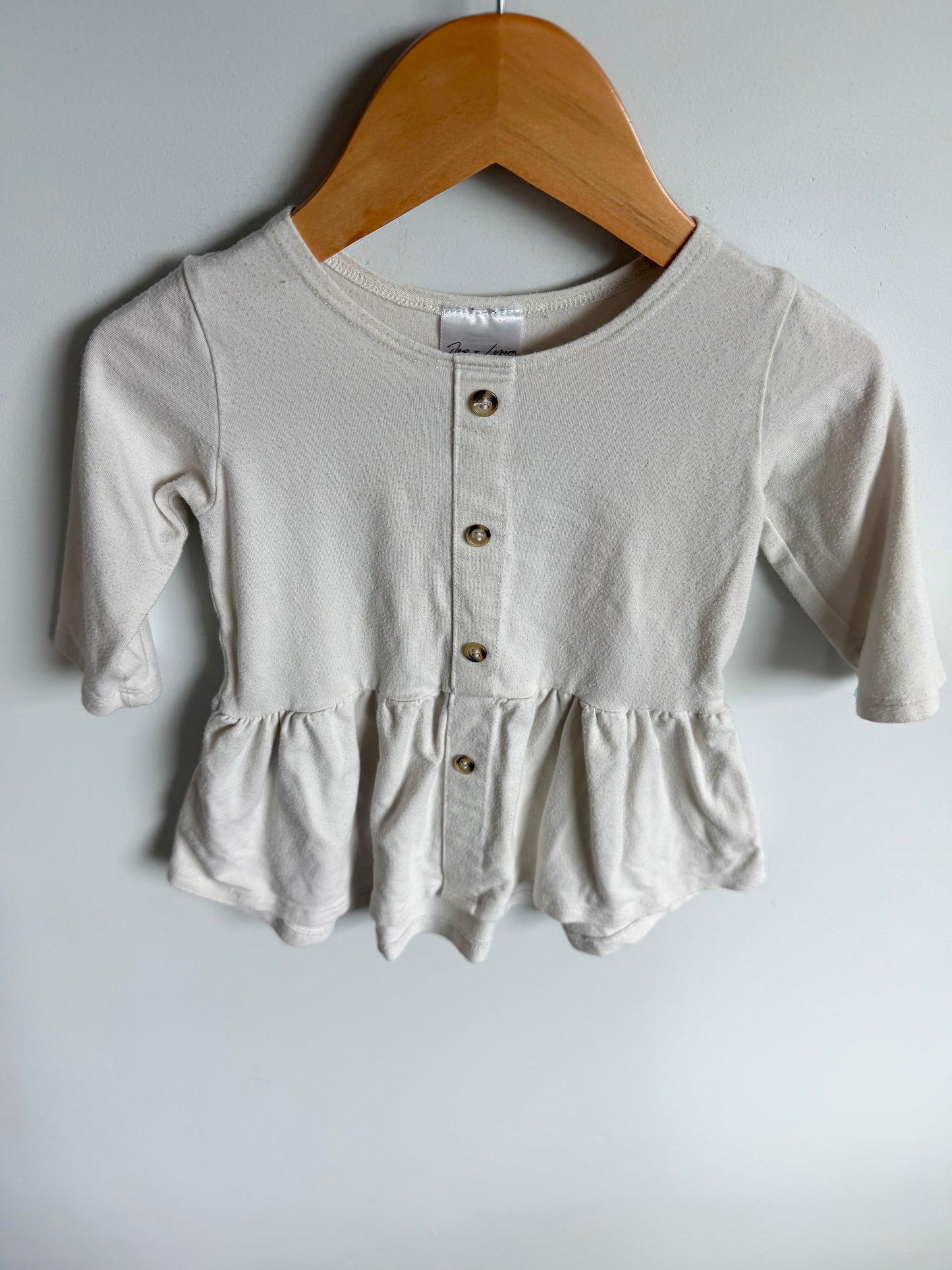 Jax + Lennon White Peplum Dress / 12-18m
