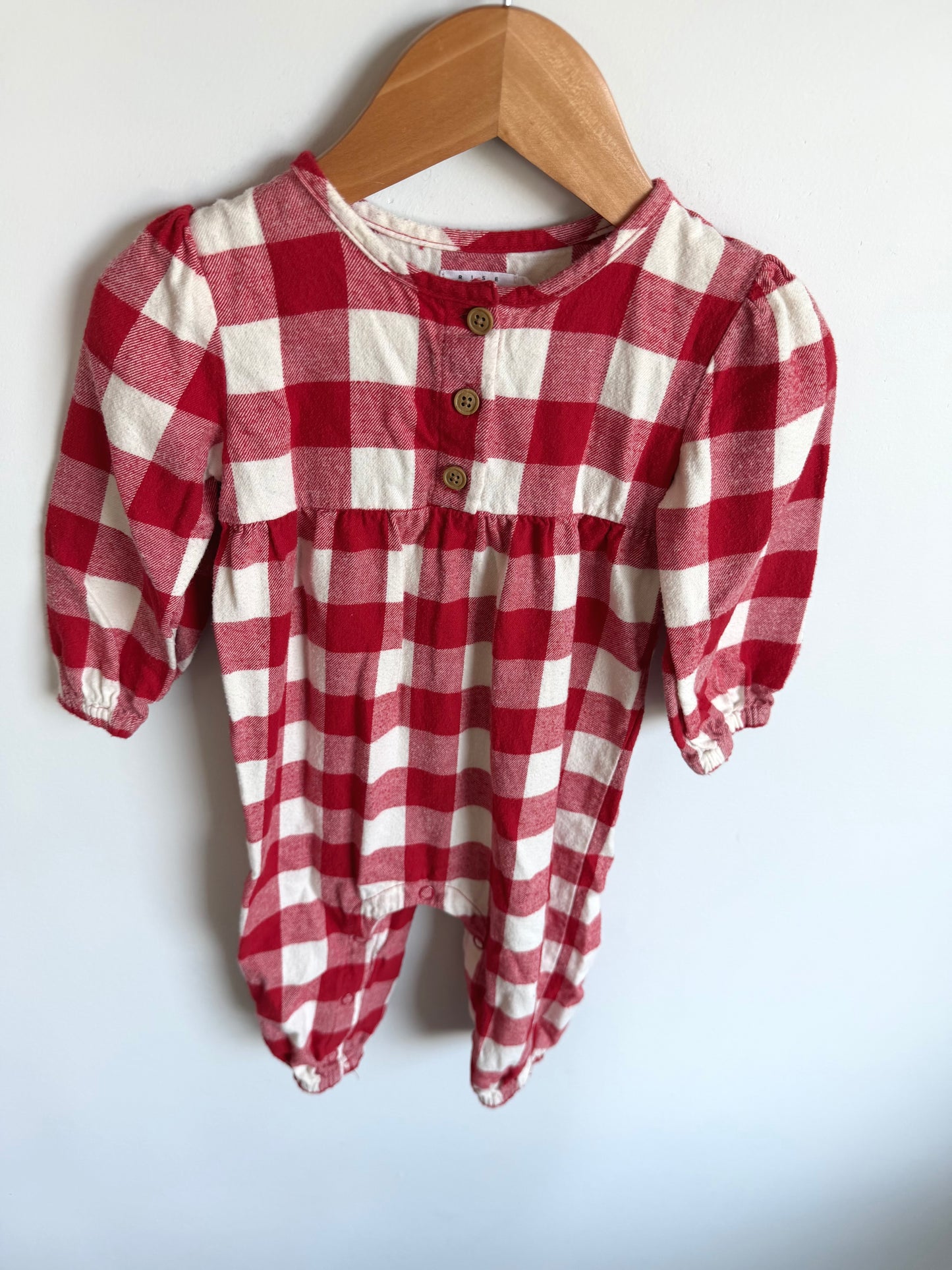 Red Checkered Jumpsuit / 9-12m