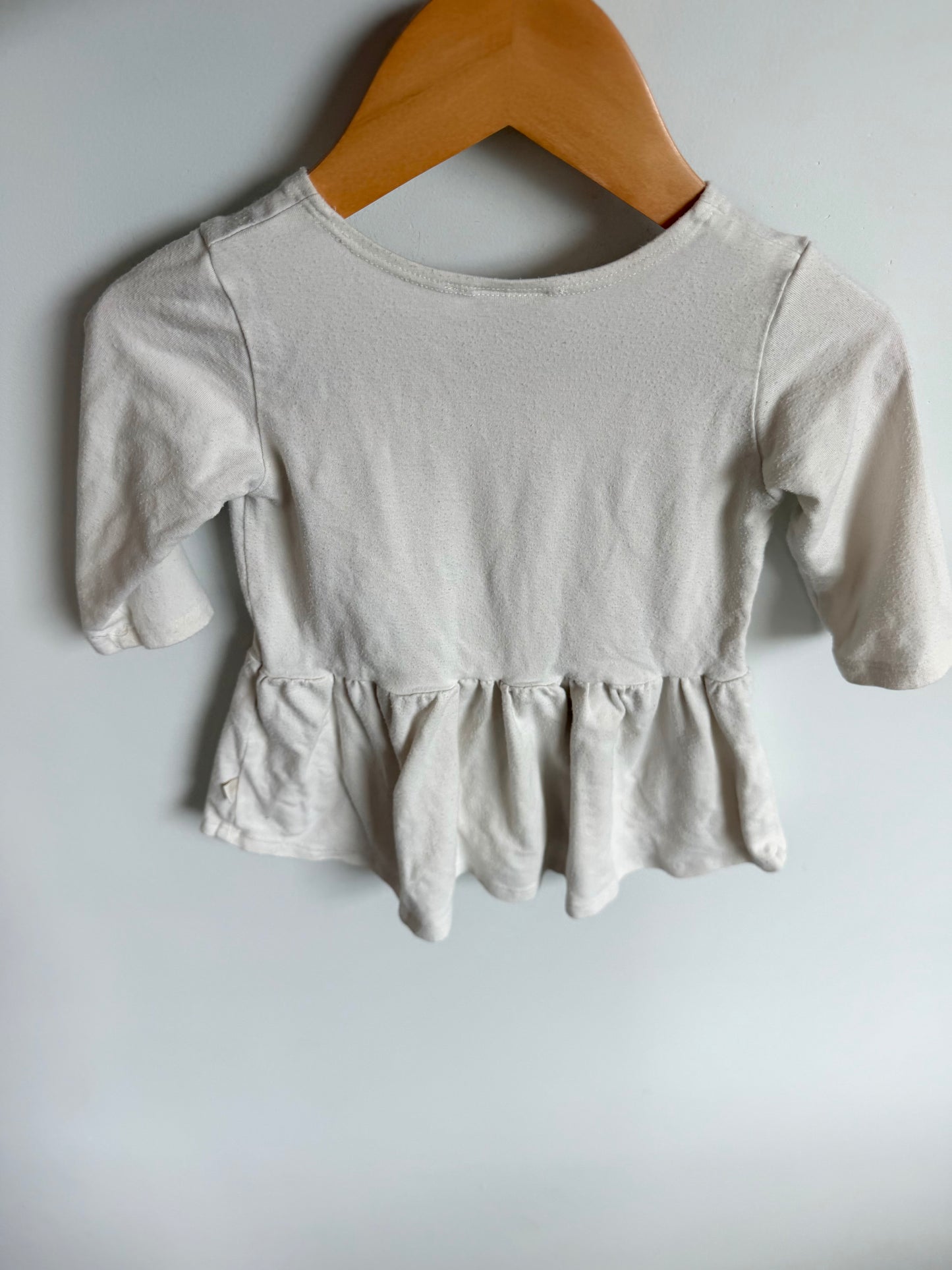 Jax + Lennon White Peplum Dress / 12-18m