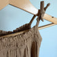 Camel Smocked Jumpsuit / 6-12m