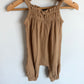 Camel Smocked Jumpsuit / 6-12m