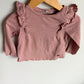 H&M Pink Ruffle Long Sleeve Top / 18m