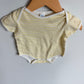 Yellow Striped Cotton Bodysuit / 0-3m