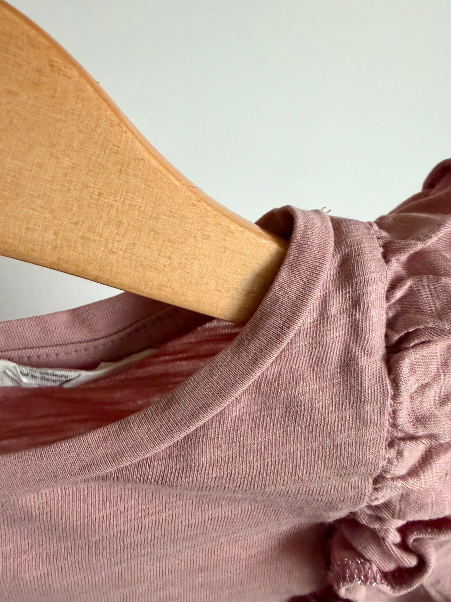 H&M Pink Ruffle Long Sleeve Top / 18m