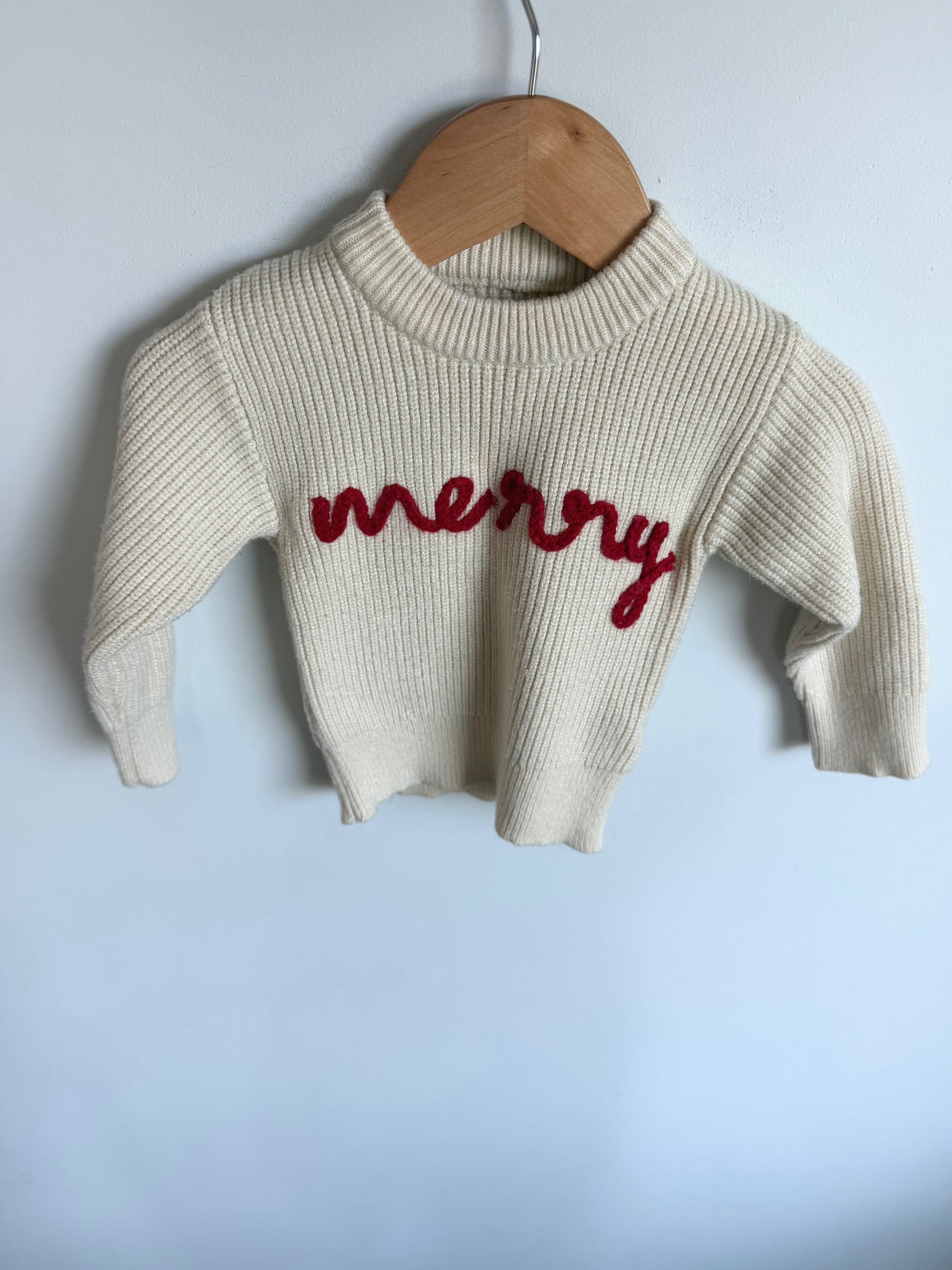 Merry Cream Sweater  / 6-12m