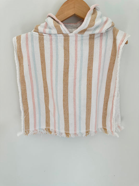 Striped Hooded Swim Poncho / 0-12m