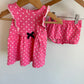 Pink Polka Dot Dress + Shorties Set / 0-3m