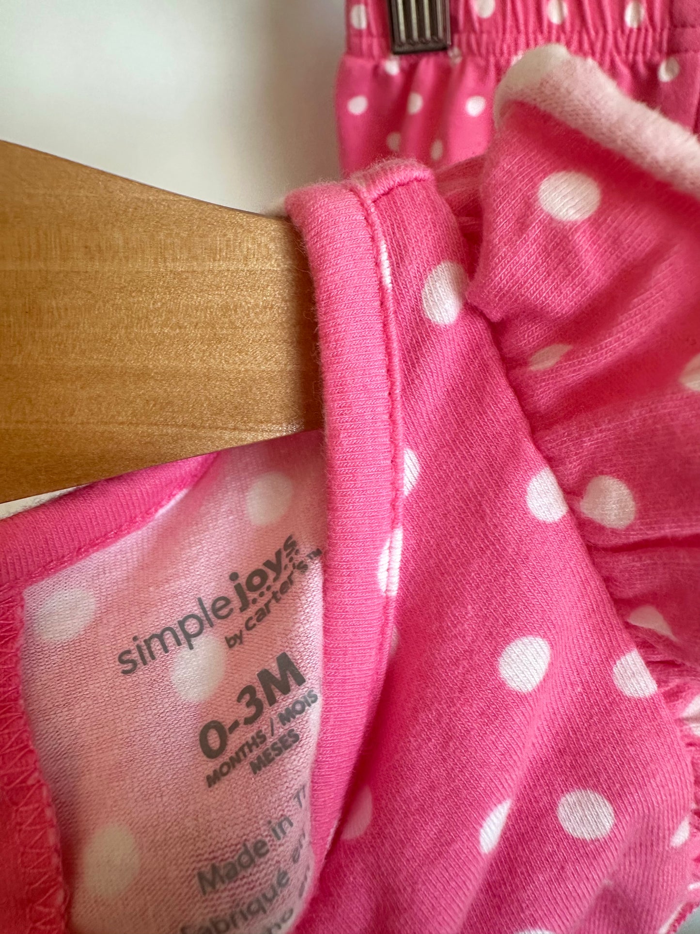 Pink Polka Dot Dress + Shorties Set / 0-3m