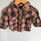 Brown + Pink Plaid Top / 9-12m