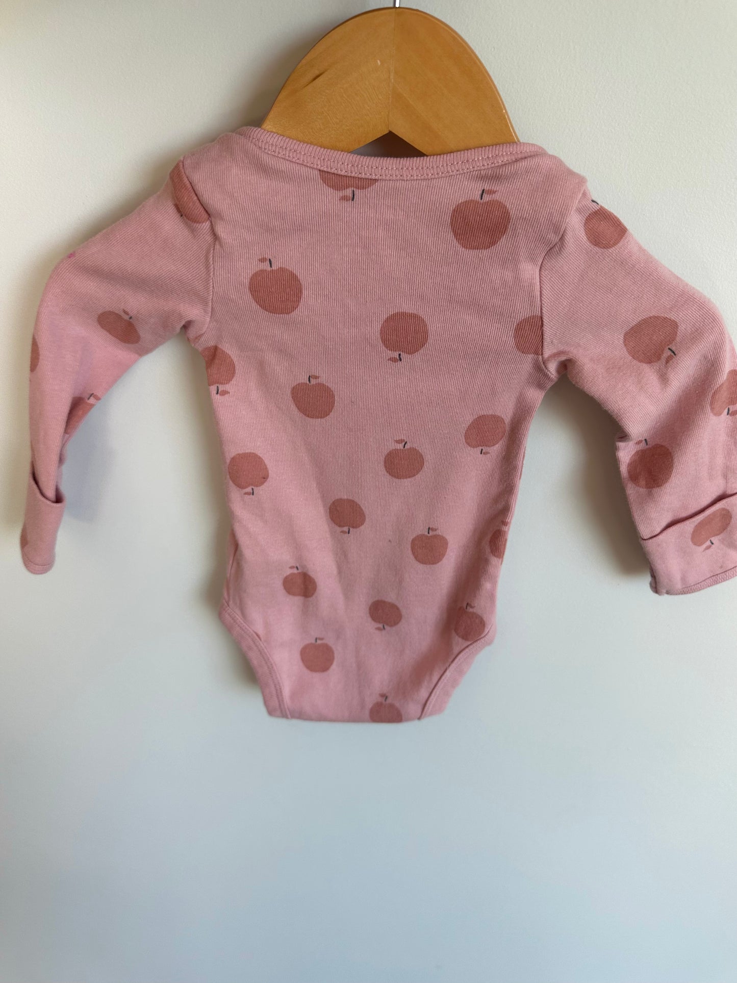 Set of 2 Long Sleeve Bodysuits- Apples + Birds / 3m