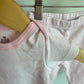 Pink Thin Stripe Bodysuit, Pants + Beanie Set / 6m