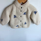 Embroidered Flower Cream Coat / 6-12m