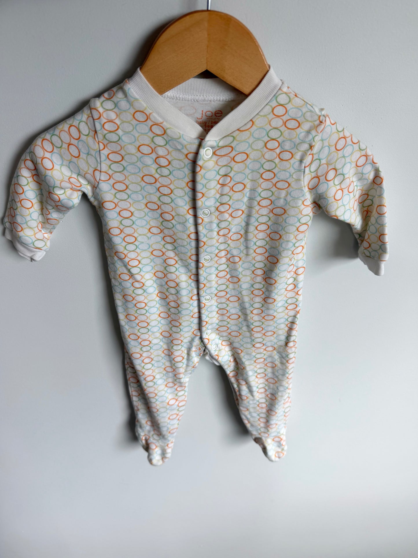 Dot Colored Snap Sleeper / 3-6m