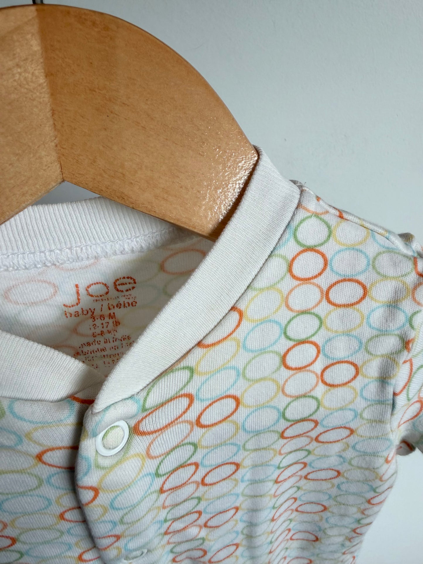 Dot Colored Snap Sleeper / 3-6m