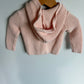 Pink Knit Button Hoodie / 9m