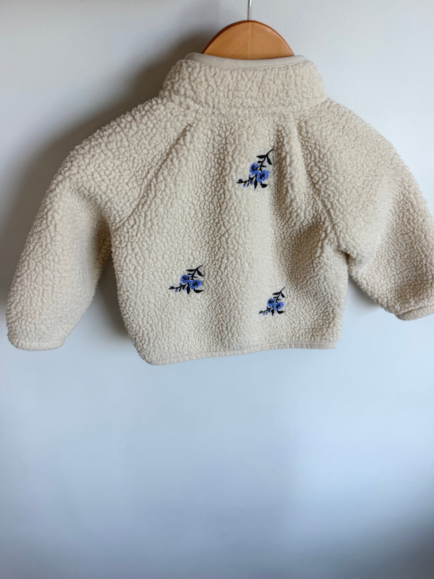 Embroidered Flower Cream Coat / 6-12m