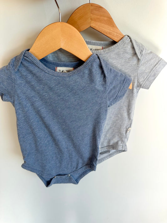Blue Bodysuits (2) / 3-6m