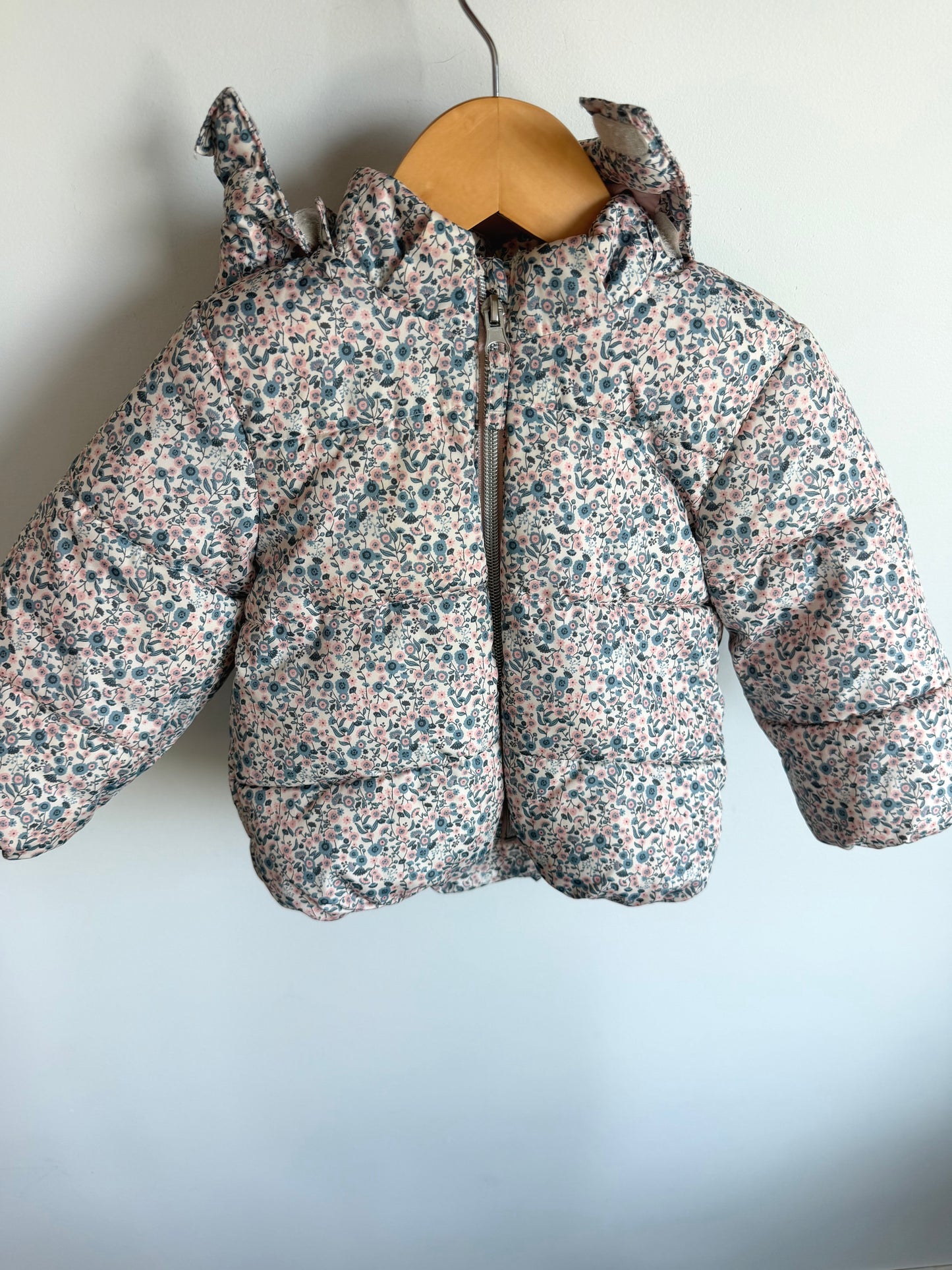 H&M Floral Removable Hood Jacket / 6-9m