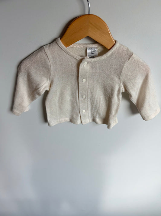 Cream Snap Cardigan / 3-6m