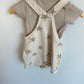 Tan Striped Bodysuit + Star Short Overalls / 3-6m