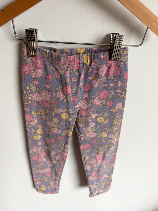 Lavender Floral Leggings / 4-5 years