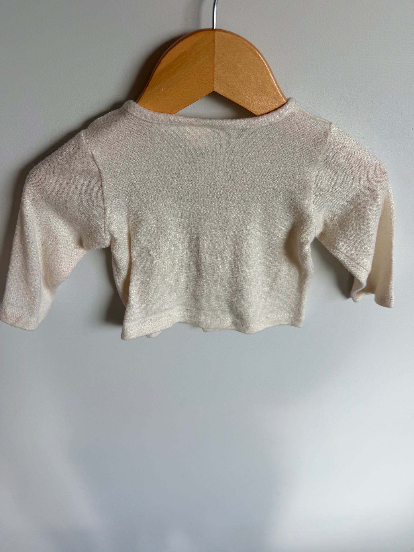 Cream Snap Cardigan / 3-6m
