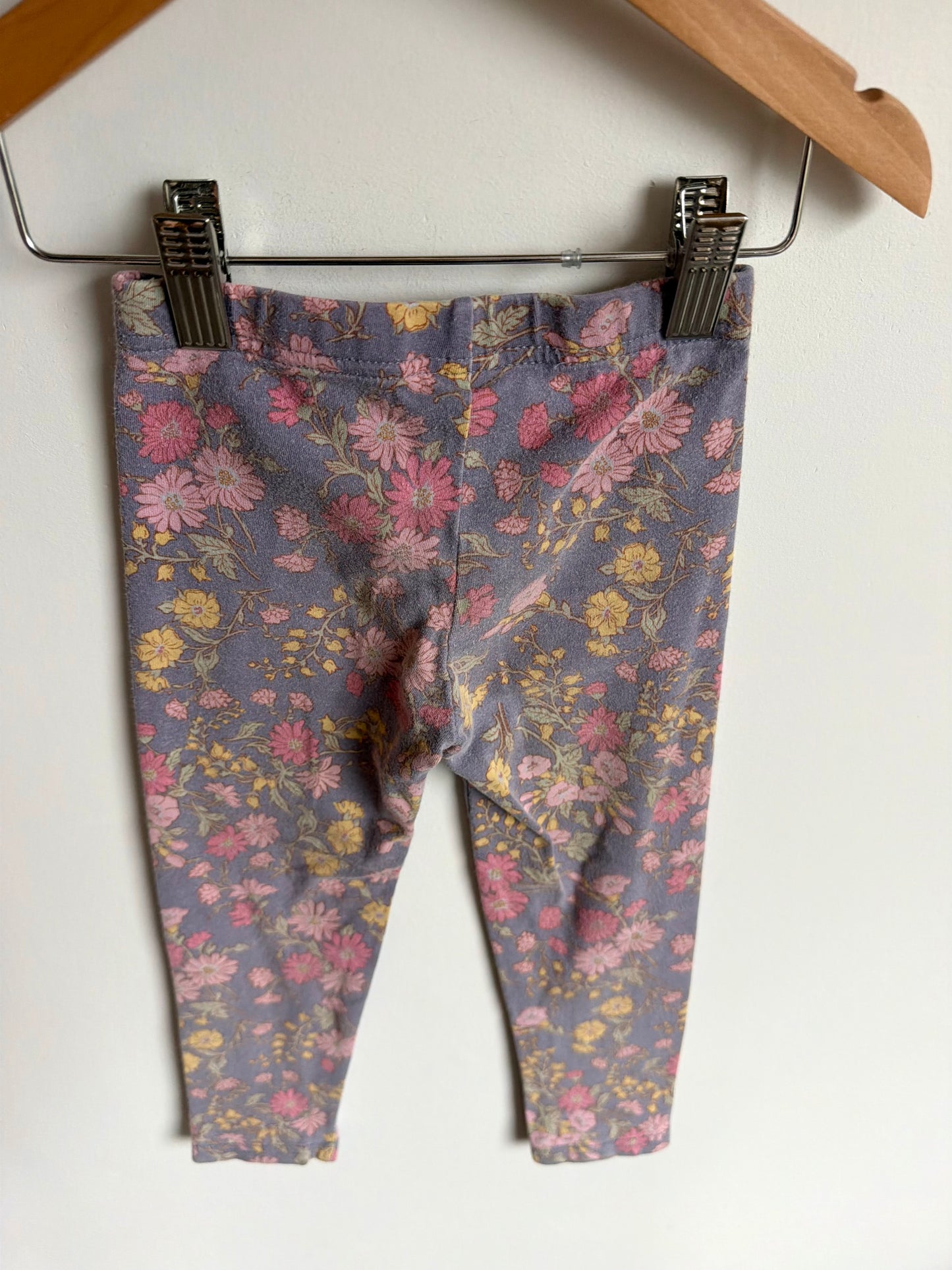 Lavender Floral Leggings / 4-5 years