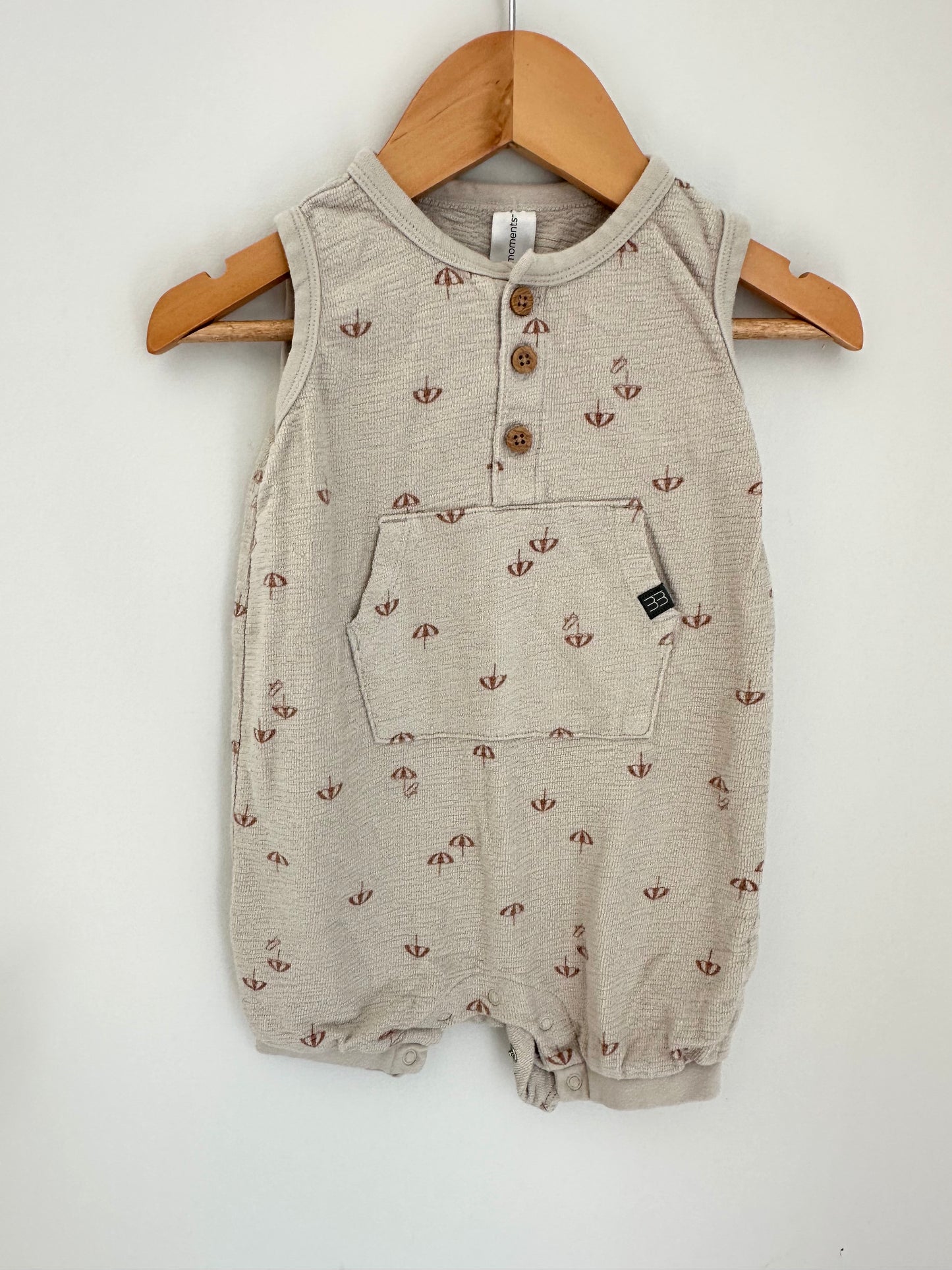 Tan Umbrella Romper / 18m