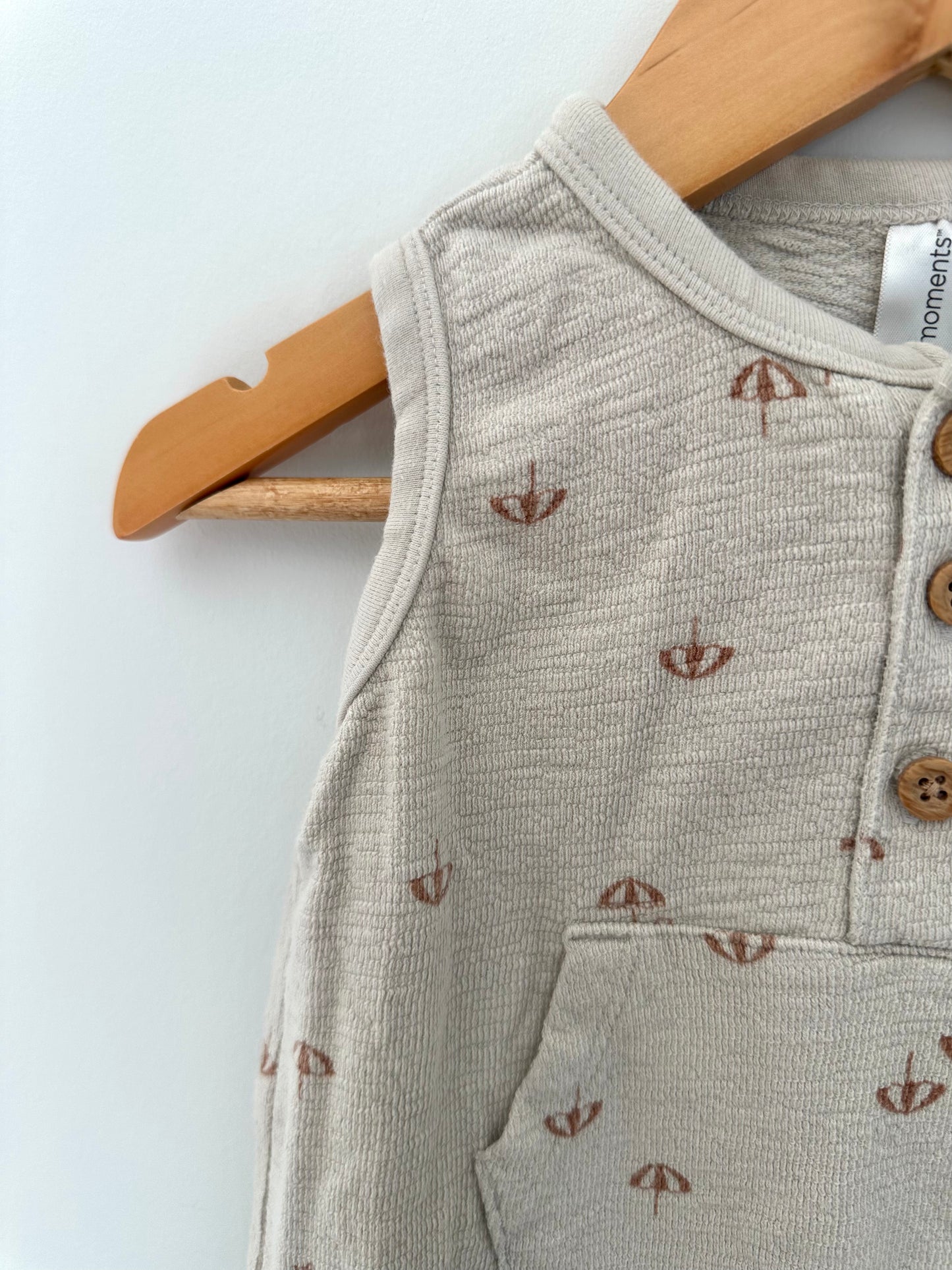 Tan Umbrella Romper / 18m