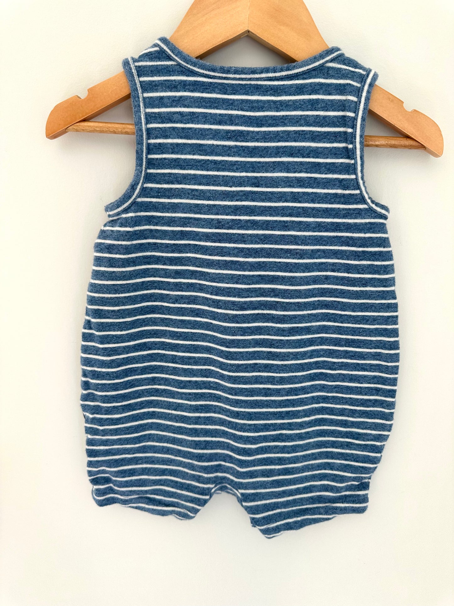 Gap Blue Striped Romper / 12-18m