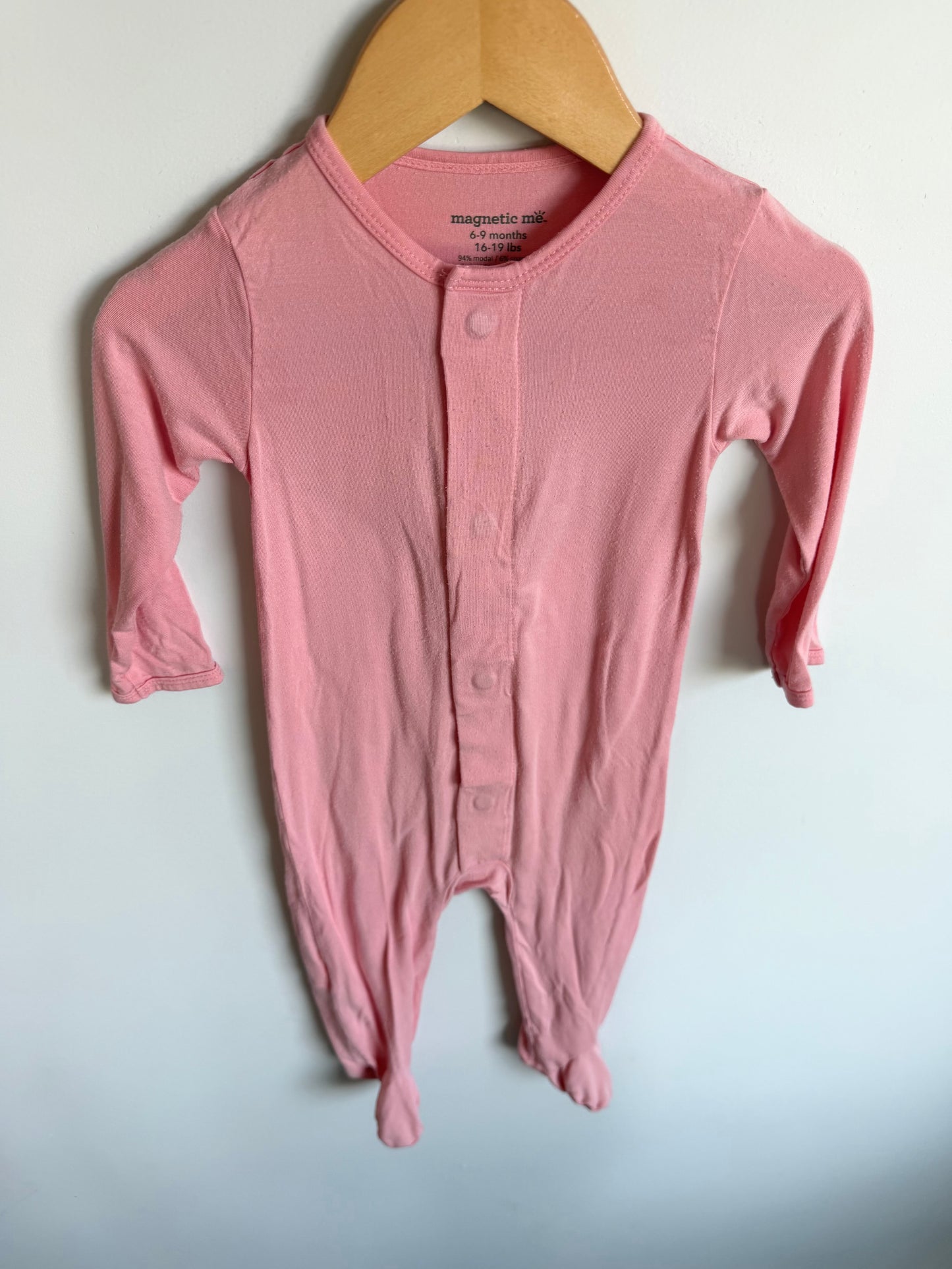 Pink Magnetic Footed Sleeper / 6-9m