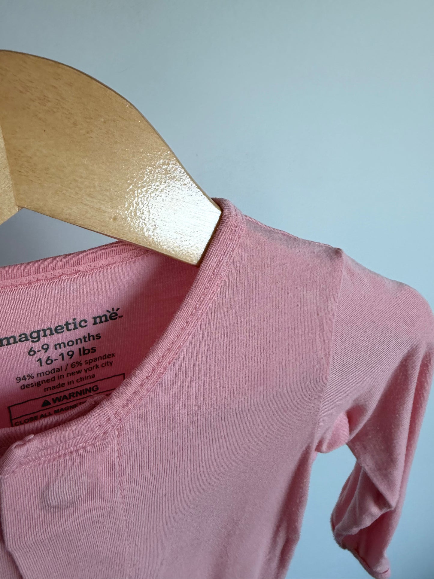 Pink Magnetic Footed Sleeper / 6-9m